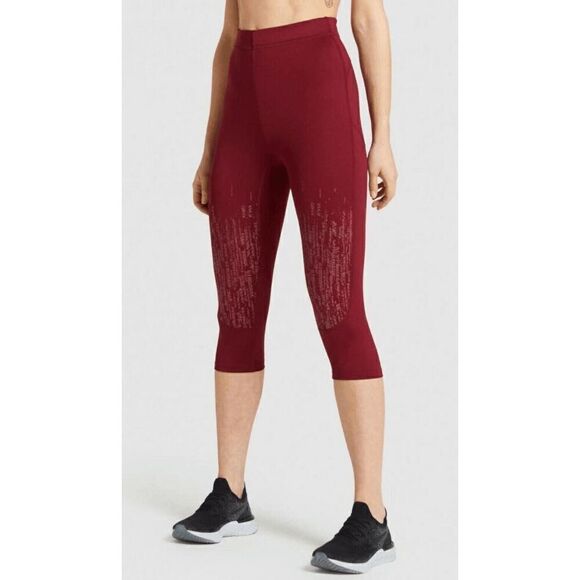 Gymshark Burgundy Claret Cropped Capri Athletic Leggings XS NWOT - Picture 7 of 9